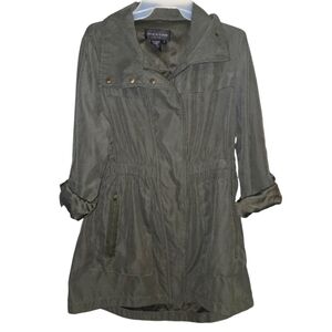 Green Jacket / Shacket, Size Small, roll tab sleeves, Utility, Military, Grunge